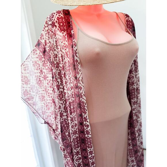 Brandy Melville Sunlight Filtering Through Trees boho flowy kimono coverup - Picture 3 of 4